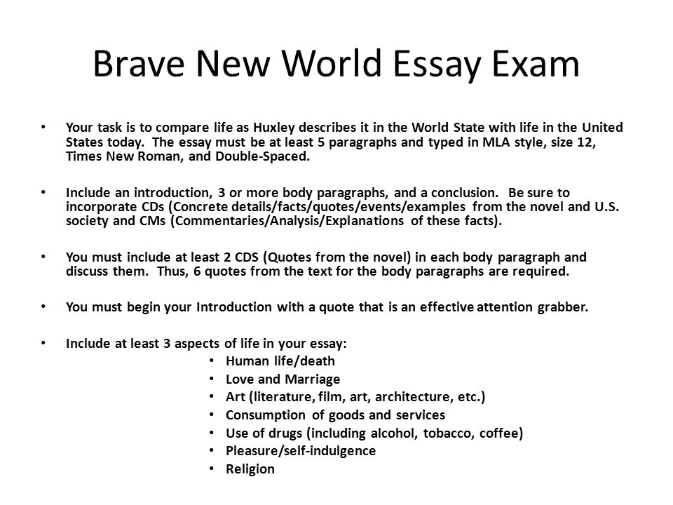 Brave New World Essay Sample